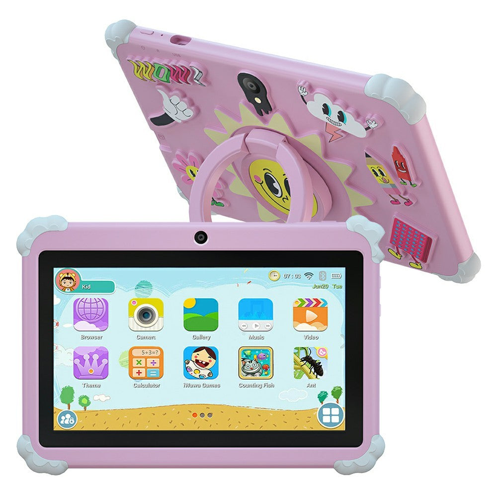 Q88 7 Inch Android 10.0 Educational Tablet for Kids with Anti Drop Case and Rotatable Kickstand,  1+16G Storage