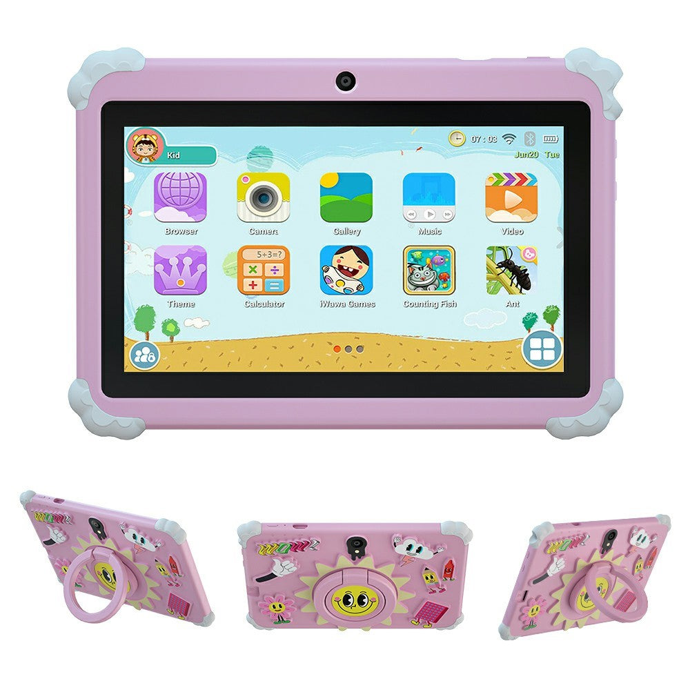 Q88 7 Inch Android 10.0 Educational Tablet for Kids with Anti Drop Case and Rotatable Kickstand,  1+16G Storage