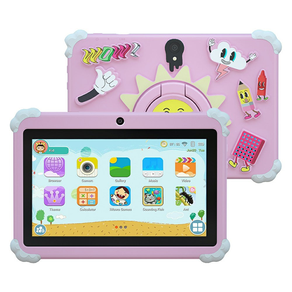 Q88 7 Inch Android 10.0 Educational Tablet for Kids with Anti Drop Case and Rotatable Kickstand,  1+16G Storage