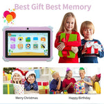 Q88 7 Inch Android 10.0 Educational Tablet for Kids with Anti Drop Case and Rotatable Kickstand,  1+16G Storage