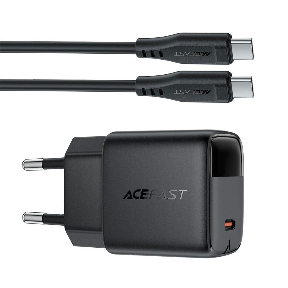 ACEFAST A115 PD 30W GaN USB-C Opladersæt med USB-C-kabel, LED-skærm, Hurtigopladeradapter, EU-stik