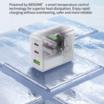 WEKOME WP-U66 PD 65W GaN Oplader USB-A + Dobbelte Type-C Porte Hurtig Opladningsadapter