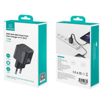 USAMS CC263 30W GaN Oplader Dobbelt Port USB-C + USB-A Hurtigopladende Miniadapter til Rejse / Hjemmebrug