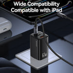 USAMS CC265 67W GaN Charger Fast Charging 3-Port USB Power Adapter