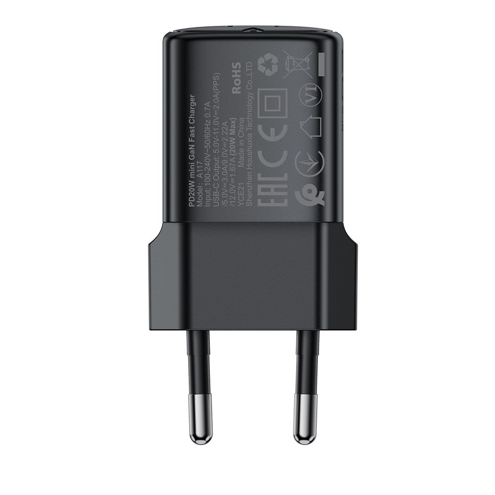 ACEFAST A117 PD 20W USB-C Fast Charger Mini GaN Power Adapter for Home / Travel Use