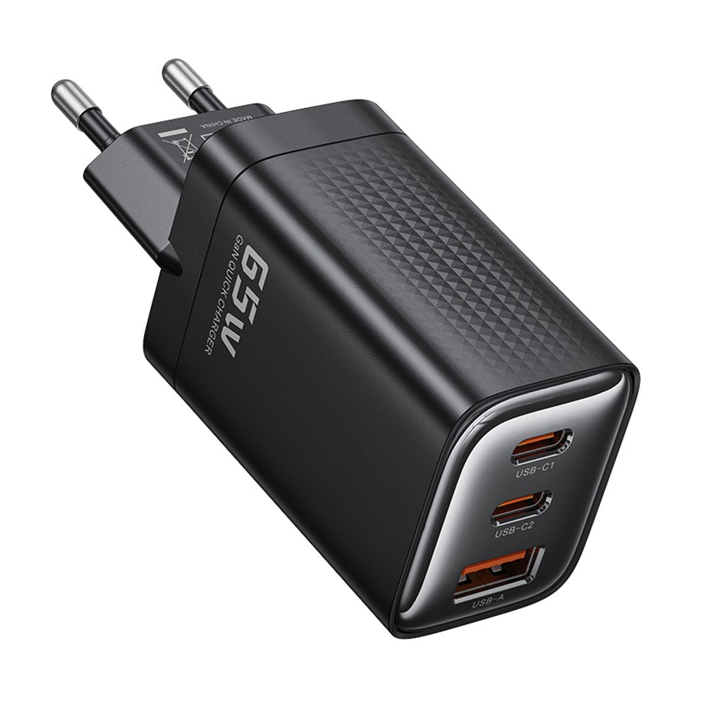 TOOCKI TCT65 65W Wall Charger 2C1A Fast Charging Multi Port USB C Power Adapter