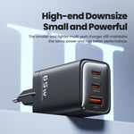 TOOCKI TCT65 65W Wall Charger 2C1A Fast Charging Multi Port USB C Power Adapter