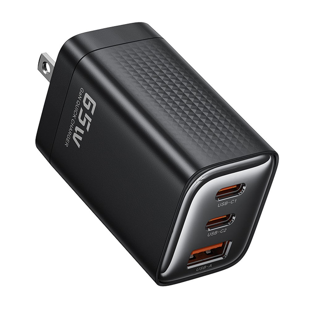 TOOCKI TCT65 65W Wall Charger 2C1A Fast Charging Multi Port USB C Power Adapter