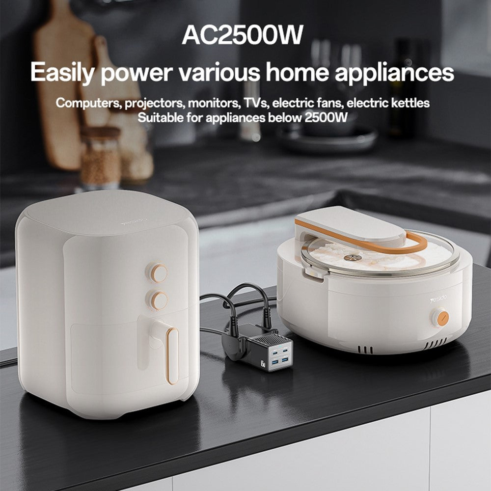 YESIDO MC38 65W GaN Power Strip USB-C USB-A Fast Charger Multi Device Charging Station