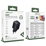 ACEFAST A119 USB-C Mini GaN Wall Charger 45W PD Fast Charging Travel Adapter