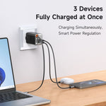 MCDODO CH-410 FreeGo 67W GaN-oplader USB-C USB-A strømadapter med indbygget udtrækkeligt kabel, EU-stik