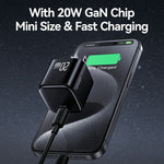 USAMS CC267 20W GaN Mini Hurtigoplader Enkelt Type-C Port Strømadapter, US Stik