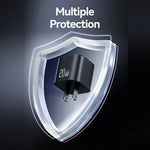 USAMS CC267 20W GaN Mini Hurtigoplader Enkelt Type-C Port Strømadapter, US Stik
