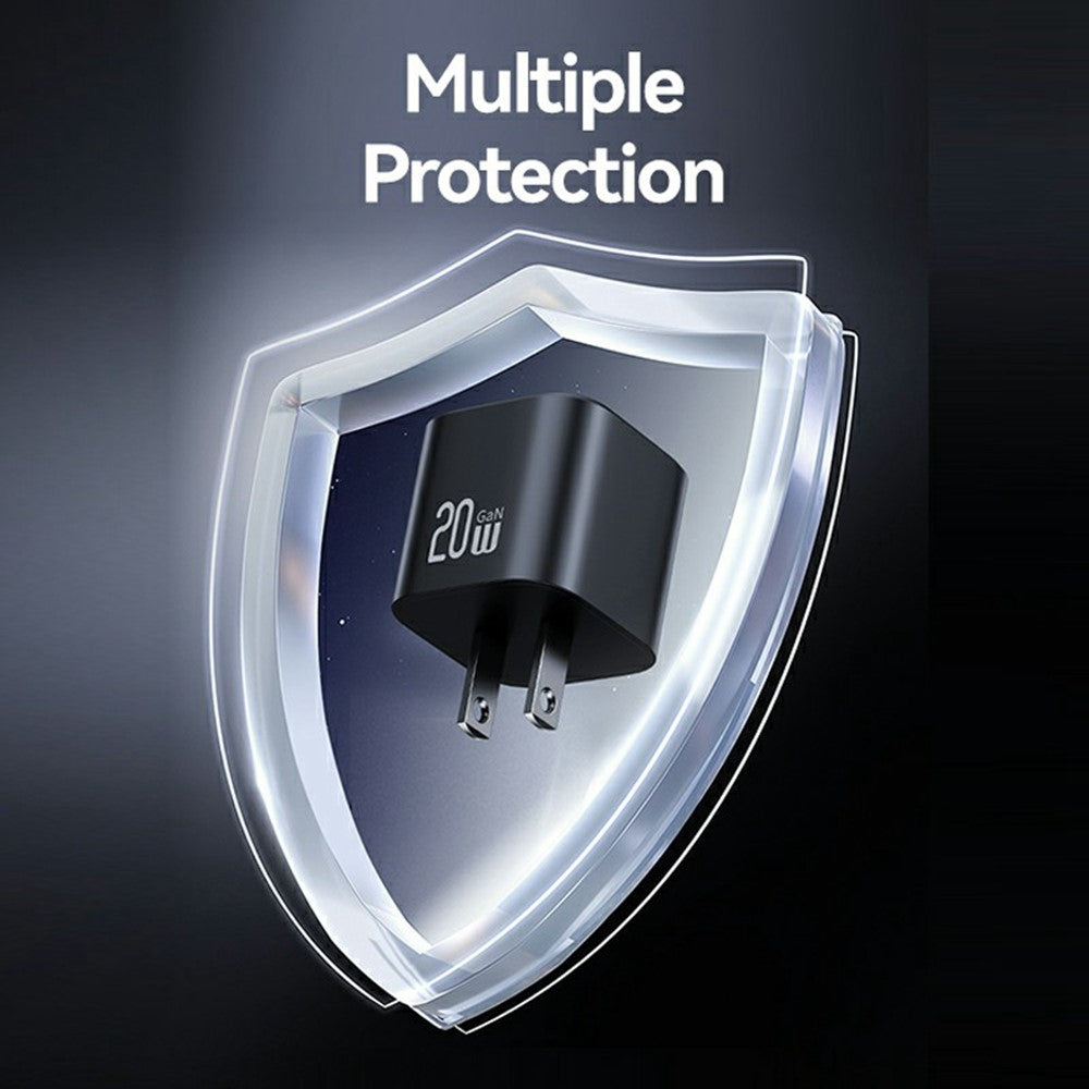 USAMS CC267 20W GaN Mini Hurtigoplader Enkelt Type-C Port Strømadapter, US Stik