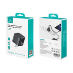 USAMS CC270 30W GaN Mini Dual Port Fast Charger USB-A + Type-C Power Adapter, US Plug