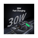 USAMS CC270 30W GaN Mini Dual Port Fast Charger USB-A + Type-C Power Adapter, US Plug