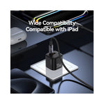 USAMS CC270 30W GaN Mini Dual Port Fast Charger USB-A + Type-C Power Adapter, US Plug