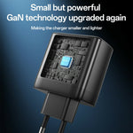 YESIDO YC144 EU Plug 65W GaN Charger 2 USB C + 1 USB A Fast Charging Adapter Multi-Protocol Compatible