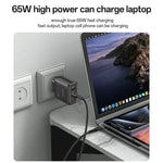 YESIDO YC144 EU Plug 65W GaN Charger 2 USB C + 1 USB A Fast Charging Adapter Multi-Protocol Compatible