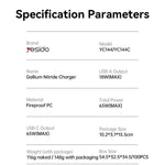 YESIDO YC144C EU Plug 65W GaN Charger 2 USB C + 1 USB A Fast Charging Adapter Multi-Protocol Compatible, with 1.2m Type C Cable