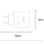 YESIDO YC144C EU Plug 65W GaN Charger 2 USB C + 1 USB A Fast Charging Adapter Multi-Protocol Compatible, with 1.2m Type C Cable