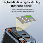 YESIDO YC100 EU Plug 67W GaN Charger with 65cm Retractable Type C Cable Digital Display Fast Charging Adapter