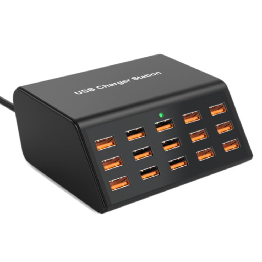 HW15 15 Multi-Port USB Charger Station PD 100W Fast Charge Adapter with Digital Display for Phone / Tablet