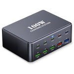 HW33 Multi-Port PD 100W Hurtigopladningsblok USB-C Opladningsstation til Telefoner/Bærbare Computere Rejse/Kontor