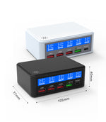 65W USB Charger LCD Display PD 20W QC3.0 Fast Charging Multi-Port Power Adapter for iPhone / iPad / MacBook