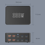 HW66 330W GaN Multi-Port Charger Digital Display PD Fast Charging Station for Phones/Tablets