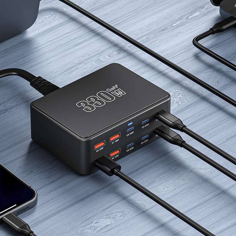 HW66 330W GaN Multi-Port Charger Digital Display PD Fast Charging Station for Phones/Tablets