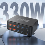 HW66 330W GaN Multi-Port Charger Digital Display PD Fast Charging Station for Phones/Tablets