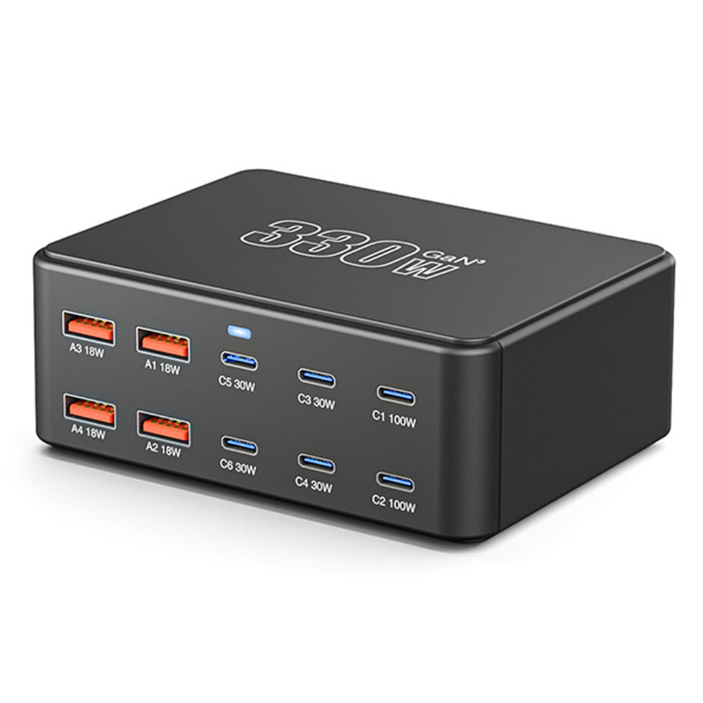 HW66 330W GaN Multi-Port Charger Digital Display PD Fast Charging Station for Phones/Tablets
