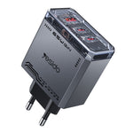 YESIDO YC101 65W GaN-oplader USB A + 2 USB C Transparent Mech Hurtigopladningsadapter