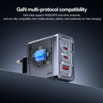 YESIDO YC101 65W GaN-oplader USB A + 2 USB C Transparent Mech Hurtigopladningsadapter