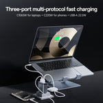 YESIDO YC101 65W GaN-oplader USB A + 2 USB C Transparent Mech Hurtigopladningsadapter