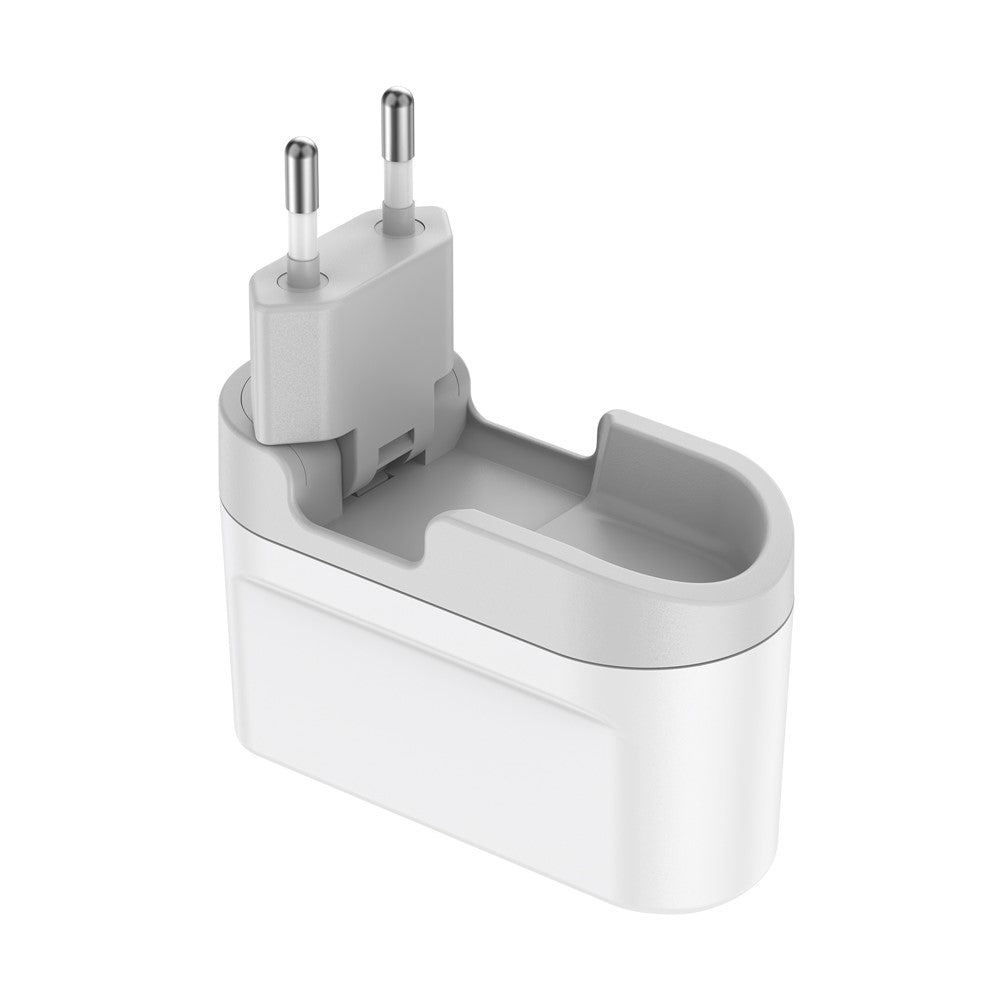 BUDI AC326TQEW 40W Travel Charger Folding 2 USB QC + 2 USB-C PD Wall Charger Multi Port Wall Charger, EU Plug