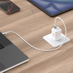 BUDI AC020EW 45W Opladeradapter Enkel USB-C Port GaN Hurtig Opladning Vægoplader Kompakt Design, EU Stik