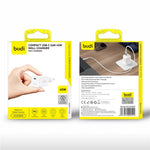 BUDI AC020EW 45W Opladeradapter Enkel USB-C Port GaN Hurtig Opladning Vægoplader Kompakt Design, EU Stik
