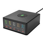 868H USB Charger Station Multi Port Desktop PD 160W Fast Charging Hub Wall Block with LCD Display