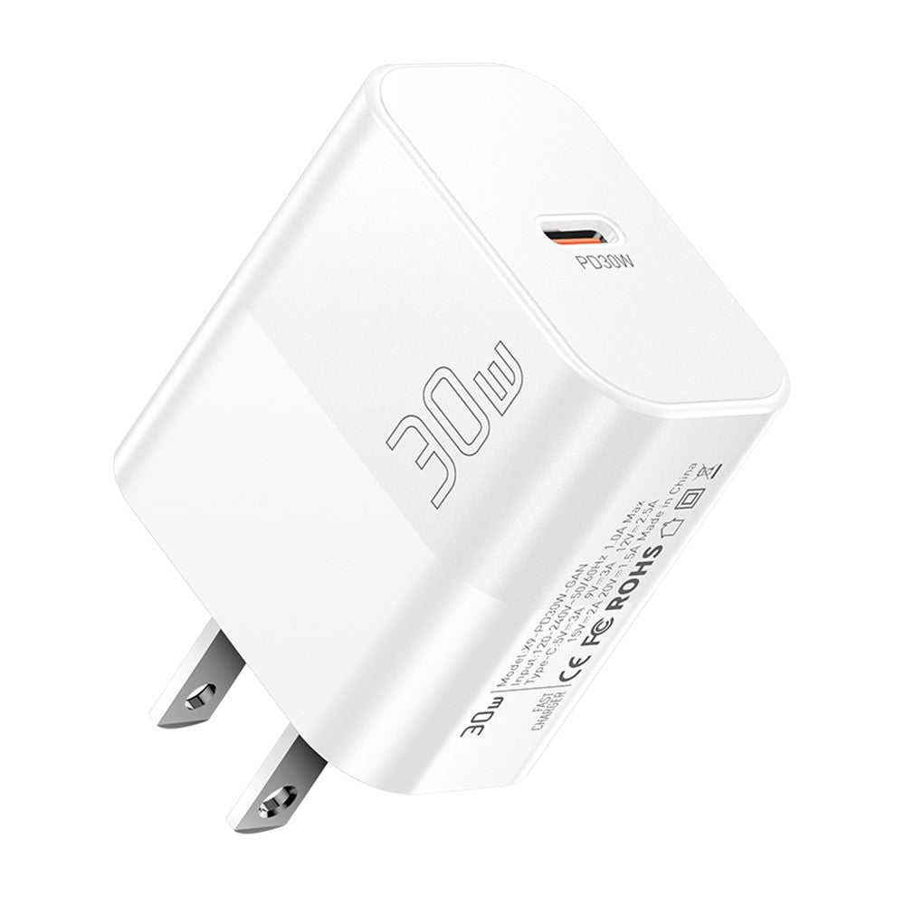 ESSAGER ABS PD 30W Vægoplader USB-C Hurtigopladning Mobiltelefonadapter Sikker Effektiv Oplader