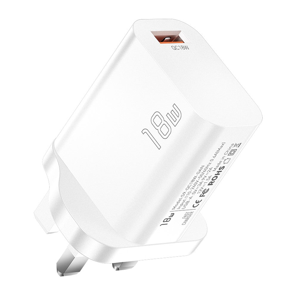 ESSAGER Max 18W USB-vægoplader til hurtigopladning Rejsestrømadapter