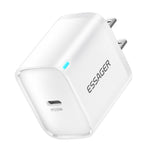ESSAGER Max 20W USB-C hurtigoplader PRO Chip-teknologi Strømadapter Mini Rejseopladerstik