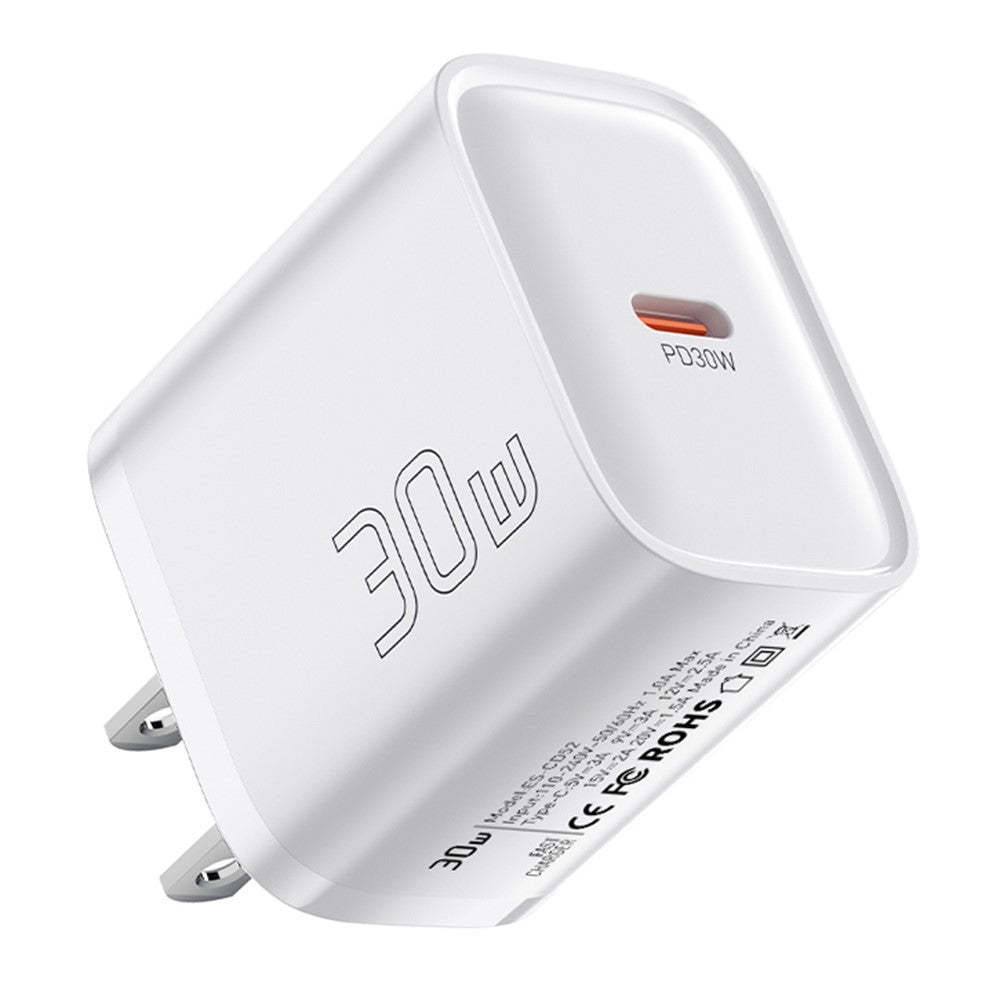 ESSAGER Max 30W USB-C Hurtigoplader PRO Chip Teknologi Strømadapter Mini Rejseopladningsstik