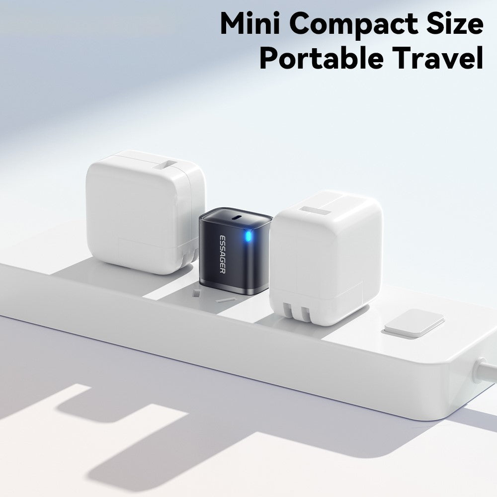 ESSAGER Max 30W USB-C Hurtigoplader PRO Chip Teknologi Strømadapter Mini Rejseopladningsstik
