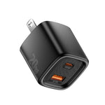 ESSAGER Max 20W Rejseoplader Dobbeltport USB A + Type C Hurtigopladning Smart Temperaturkontrol