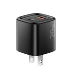 ESSAGER Max 20W Rejseoplader Dobbeltport USB A + Type C Hurtigopladning Smart Temperaturkontrol
