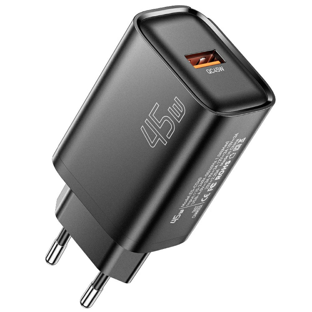 ESSAGER Max 45W USB-A Fast Charger Smart Temperature Control Power Wall Charger Adapter Portable