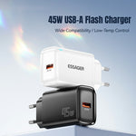 ESSAGER Max 45W USB-A Fast Charger Smart Temperature Control Power Wall Charger Adapter Portable
