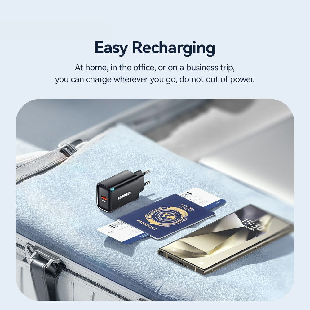 ESSAGER Max 45W USB-A Fast Charger Smart Temperature Control Power Wall Charger Adapter Portable